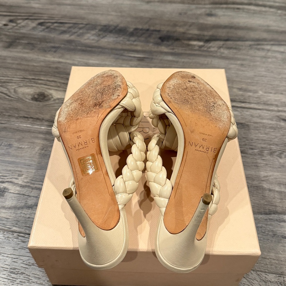 Alexandre Birman Women’s Carlotta Eggshell Leather Mules Shoes Sandals Size 39 - Picture 10 of 16